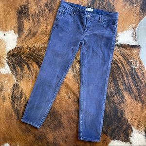 Free People blue corduroy low-rise skinny jeans